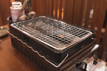 Gas stoves for grilling food that the restaurant prepares for customers who want privacy.