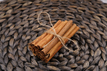 Organic Raw Brown Cinnamon stock photo