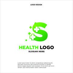 Letter S Pixel logo, Plus sign logo, Medical health care hospital symbol, Technology and digital logotype