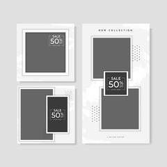 Furniture social media post template. Interior home decoration banner advertising for marketing