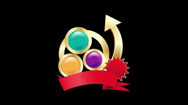 Logo icon Pop Up for Omega Calcium and Vitamins Presentation - Concept Logo Gold Products for Kids. (RGB + Alpha channel)