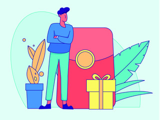 man and woman with gift