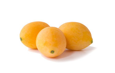 Sweet ripe Marian plum thai fruit an isolated on white background