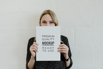 Woman holding a magazine