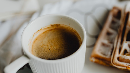 Coffee cup close up