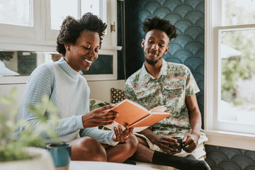 Couple reading together