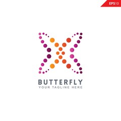 Colorful butterfly logo design template vector