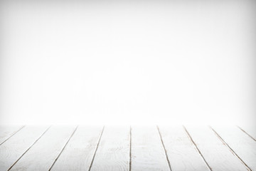 White wooden table background