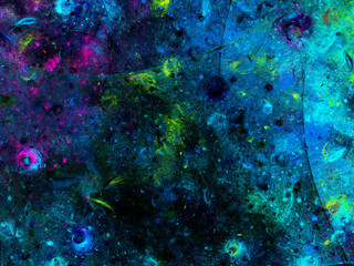 blue abstract fractal background 3d rendering illustration