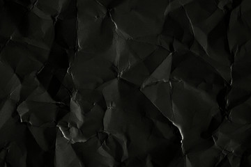 Scrunched black paper background - obrazy, fototapety, plakaty