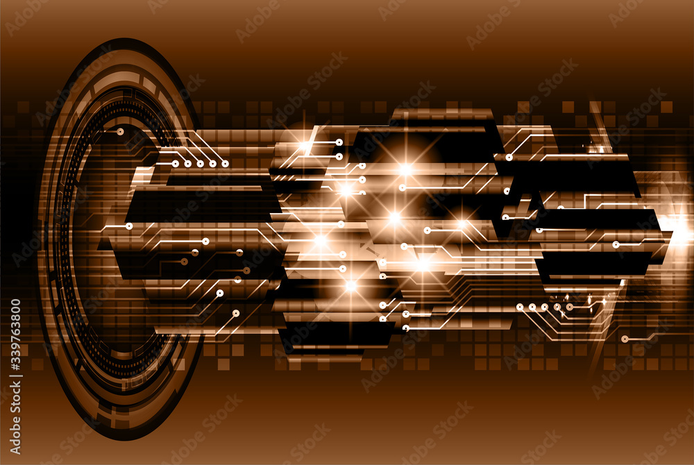 Wall mural cyber circuit future technology concept background