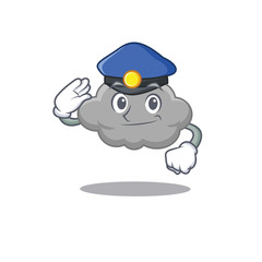 Police officer mascot design of grey cloud wearing a hat