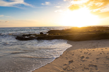 Footprints on beach
