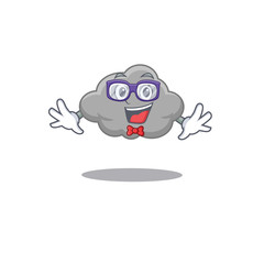 Mascot design style of geek grey cloud with glasses