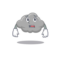 Cartoon design style of grey cloud showing worried face