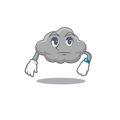 Mascot design of grey cloud showing waiting gesture