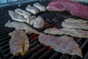 delicious bbq of a huge tenderloin, and chicken breasts on the chuckle BBQ