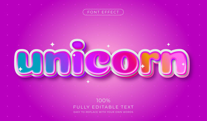 Cute Candy Rainbow text effect. Editable font style