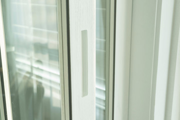 close up of door knob of the glass door
