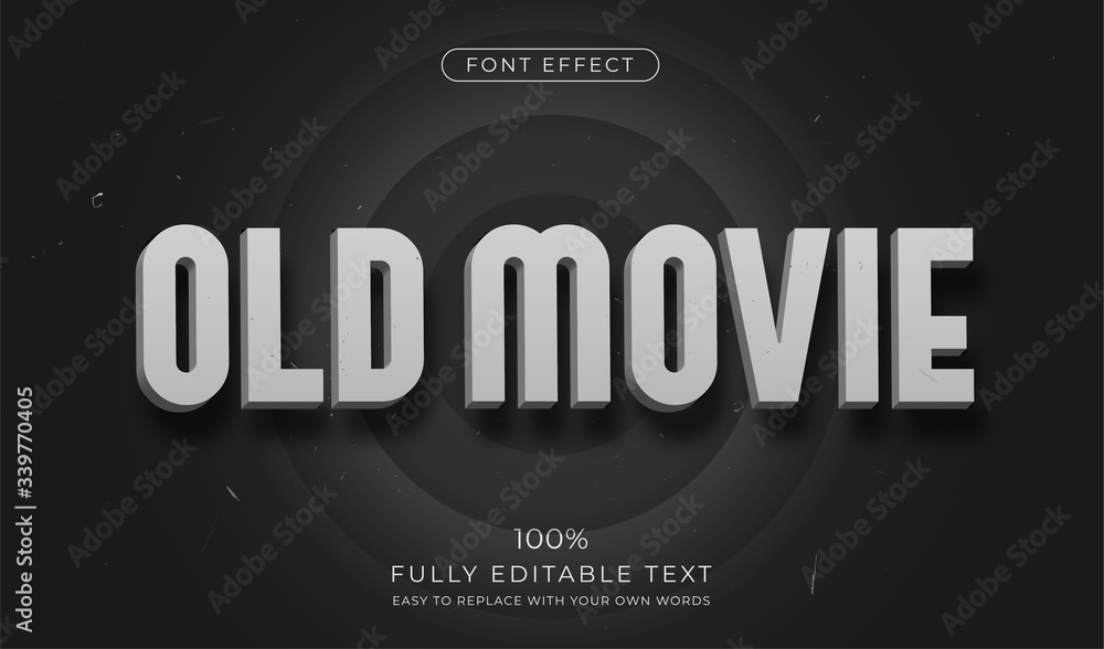 Fototapete old movie title text effect. editable font style