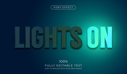 Fluorescent Neon light effect. Editable font style