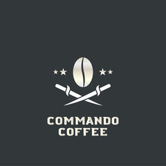 Army Commando Coffee Logo Template