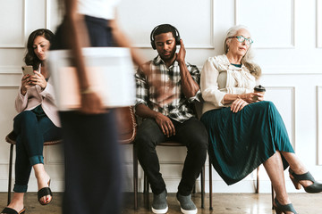 People sitting in a waiting room