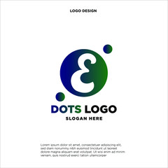 Initial Letter E Logo With Circle and Dot Element. Design Vector Logo Concept