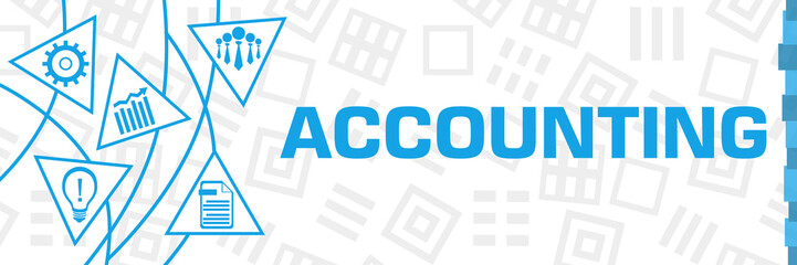 Accounting Business Symbols Blue Curves Triangles Horizontal 