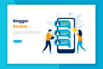 Blogger review illustration landing page