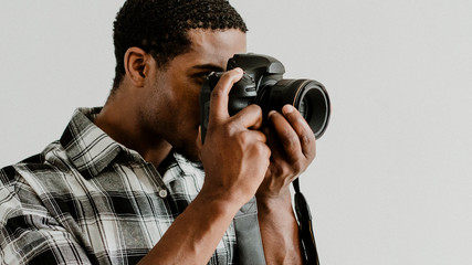 Black photographer at a shoot