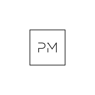 elegant logo vector with unique and clean "PM" letter shape, elegant, luxury, brand, company