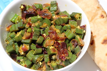 Okra or Bhindi onion dry fry
