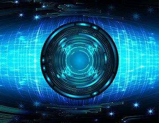 Blue eye cyber circuit future technology concept background