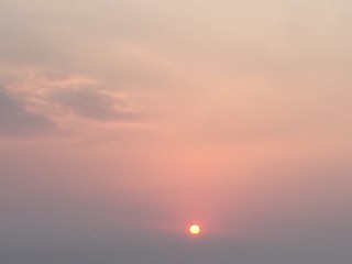 beautiful sunset in the dusk with bright and clear sky