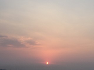 beautiful sunset in the dusk with bright and clear sky