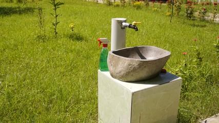 sink for washing hands in water