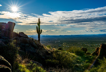 Aerial View  from Pinnacle  Peak of Phoenix and Scottsdale Arizona