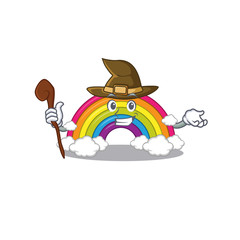 rainbow sneaky and tricky witch cartoon character