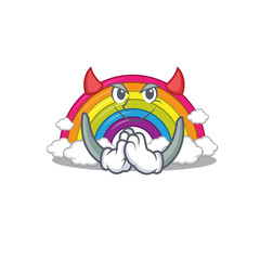 rainbow dressed as devil cartoon character design style