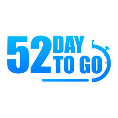 Day to go label, red flat with alarm clock, promotion icon, Vector stock illustration: For any kind of promotion