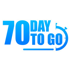 Day to go label, red flat with alarm clock, promotion icon, Vector stock illustration: For any kind of promotion