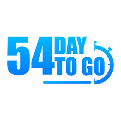 Day to go label, red flat with alarm clock, promotion icon, Vector stock illustration: For any kind of promotion