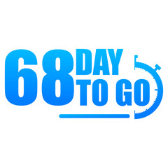 Day to go label, red flat with alarm clock, promotion icon, Vector stock illustration: For any kind of promotion