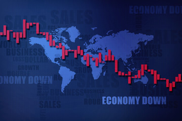 2d rendering Stock market online business concept. business Graph 