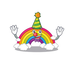 cartoon character design concept of cute clown rainbow