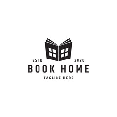 Book home logo concept - vector illustration