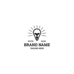 Bulb fish logo concept - vector illustration