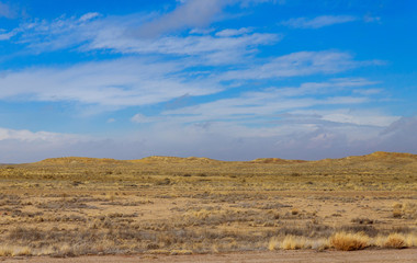 Fototapeta na wymiar The beginning of mountain over the of New Mexico Desert