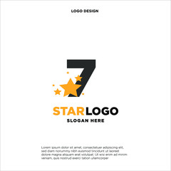 initials letter design logo '7' with star on white background